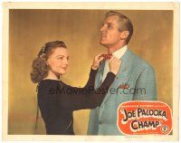 2p628 JOE PALOOKA CHAMPION LC '46 pretty Elyse Knox straightens Joe Kirkwood Jr's bow tie!