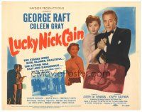 2p120 LUCKY NICK CAIN TC '51 George Raft with gun & sexy Coleen Gray, English film noir!