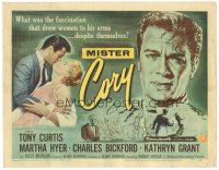 2p130 MISTER CORY TC '57 art of professional poker player Tony Curtis & kissing sexy Martha Hyer!