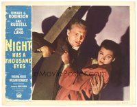 2p742 NIGHT HAS A THOUSAND EYES LC #4 '48 close up of John Lund protecting pretty Gail Russell!