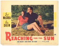 2p815 REACHING FOR THE SUN LC '41 William Wellman, c/u of Joel McCrea & Ellen Drew on beach!