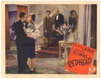 2p817 REDHEAD LC '41 two men on stairs watch pretty June Lang kissing Johnny Downs!