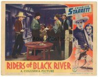2p821 RIDERS OF BLACK RIVER LC '39 cowboy Charles Starrett & his partner hold bad guys at gunpoint
