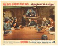 2p828 ROBIN & THE 7 HOODS LC #3 '64 men at table in meeting room watch Frank Sinatra by painting!