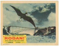 2p834 RODAN LC #3 '57 cool image of The Flying Monster over collapsing bridge in Tokyo!