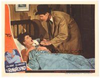 2p838 RUNAROUND LC '46 scared Ella Raines in bed quieted by Rod Cameron!