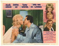 2p857 SEND ME NO FLOWERS LC #5 '64 close up of Rock Hudson & Doris Day laying about to kiss!