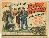 2p174 SEVEN SINNERS TC '40 great art of cabaret singer Marlene Dietrich & Navy man John Wayne!