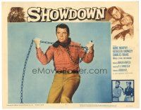 2p868 SHOWDOWN LC #3 '63 intense close up of chained cowboy Audie Murphy!