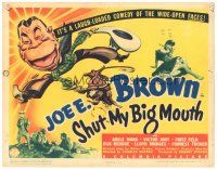 2p179 SHUT MY BIG MOUTH TC '42 wacky artwork of cowboy Joe E. Brown, pretty Adele Mara!