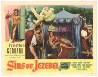 2p877 SINS OF JEZEBEL LC #7 '53 sexy Paulette Goddard as most wicked Biblical woman!