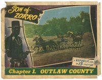 2p891 SON OF ZORRO chapter 1 LC '47 Republic serial, man leaps on girl's buckboard from horse!