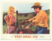 2p901 STAY AWAY JOE LC '68 sexy Quentin Dean tries to lure Elvis Presley on his motorcycle!