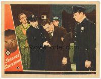 2p905 STRANGE CONFESSION LC '45 police keep Lon Chaney Jr. from passing out and falling down!