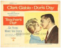 2p924 TEACHER'S PET LC #6 '58 close up of teacher Doris Day about to kiss pupil Clark Gable!
