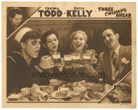 2p939 THREE CHUMPS AHEAD LC '34 great image of Thelma Todd, Patsy Kelly & two guys drinking beer!