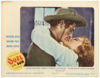 2p456 DUEL IN THE SUN LC #3 '47 best romantic close up of Jennifer Jones kissing Gregory Peck!