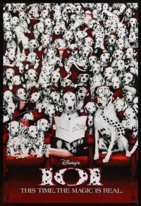 2t016 101 DALMATIANS int'l teaser 1sh '96 Walt Disney live action, dogs in theater!