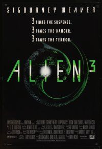 2t045 ALIEN 3 1sh '92 Sigourney Weaver, 3 times the danger, 3 times the terror!
