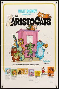2t062 ARISTOCATS 1sh R80 Walt Disney feline jazz musical cartoon, great art of dancing cats!
