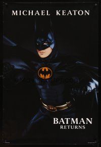 2t086 BATMAN RETURNS teaser 1sh '92 cool image of Michael Keaton as Batman!
