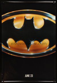 2t082 BATMAN glossy teaser 1sh '89 directed by Tim Burton, cool image of Bat logo!