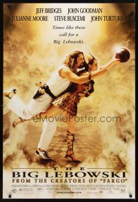 2t097 BIG LEBOWSKI DS 1sh '98 Coen Brothers cult classic, Jeff Bridges bowling w/Julianne Moore!