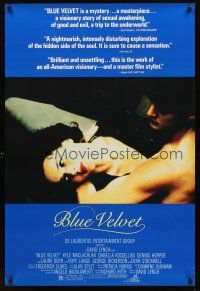2t108 BLUE VELVET 1sh '86 directed by David Lynch, sexy Isabella Rossellini, Kyle McLachlan!