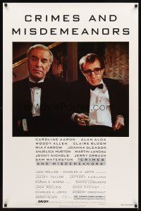 2t157 CRIMES & MISDEMEANORS style B 1sh '89 Woody Allen directs & stars w/Martin Landau!