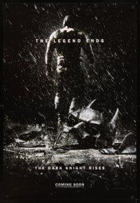 2t176 DARK KNIGHT RISES teaser DS English 1sh '12 the legend ends, image of broken mask in the rain!