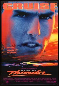 2t182 DAYS OF THUNDER int'l DS 1sh '90 close image of angry NASCAR race car driver Tom Cruise!