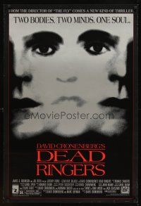 2t185 DEAD RINGERS 1sh '88 Jeremy Irons & Genevieve Bujold, directed by David Cronenberg!
