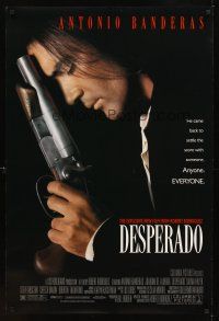 2t195 DESPERADO DS 1sh '95 Robert Rodriguez, close image of Antonio Banderas with big gun!