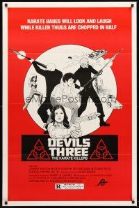 2t200 DEVILS THREE: THE KARATE KILLERS 1sh '80 Marrie Lee as Cleopatra Wong the karate queen!