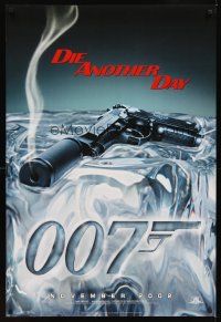 2t202 DIE ANOTHER DAY ice style teaser DS 1sh '02 Pierce Brosnan as James Bond, image of gun melting ice!