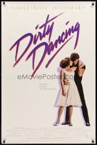 2t208 DIRTY DANCING 1sh '87 great romantic image of Patrick Swayze & Jennifer Grey dancing!