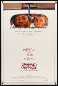 2t214 DRIVING MISS DAISY 1sh '89 art of Morgan Freeman & Jessica Tandy, Bruce Beresford directed!