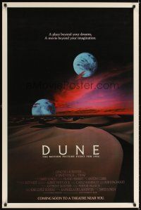 2t217 DUNE advance 1sh '84 David Lynch sci-fi epic, best image of two moons over desert!