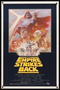 2t226 EMPIRE STRIKES BACK 1sh R81 George Lucas sci-fi classic, cool artwork by Tom Jung!