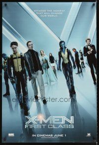 2t792 X-MEN: FIRST CLASS blue style teaser DS English 1sh '11 James McAvoy, Bacon, Marvel sci-fi