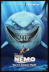2t255 FINDING NEMO advance DS 1sh '03 best Disney & Pixar animated fish movie, huge image of Bruce!
