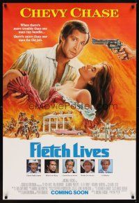 2t260 FLETCH LIVES advance DS 1sh '89 Chevy Chase, Phillips, Gone With the Wind parody art!