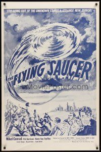 2t261 FLYING SAUCER military 1sh R53 cool sci-fi artwork of UFOs from space & terrified people!