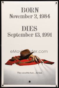 2t263 FREDDY'S DEAD style A teaser DS 1sh '91 cool image of Krueger's sweater, hat, and claws!