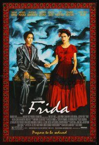2t265 FRIDA DS 1sh '02 artwork of sexy Salma Hayek as artist Frida Kahlo!