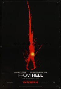 2t267 FROM HELL style A teaser DS 1sh '01 Johnny Depp & Heather Graham!