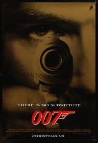 2t288 GOLDENEYE advance 1sh '95 Pierce Brosnan as secret agent James Bond 007, cool close-up!