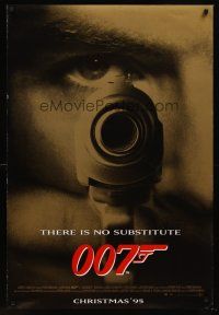2t290 GOLDENEYE DS advance 1sh '95 Pierce Brosnan as secret agent James Bond 007, cool close-up!