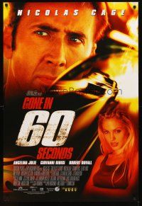 2t291 GONE IN 60 SECONDS int'l advance DS 1sh '00 car thieves Nicolas Cage & Angelina Jolie!