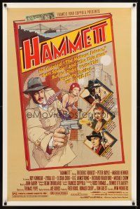 2t301 HAMMETT 1sh '82 Wim Wenders directed, Frederic Forrest, really detective art by Garland!